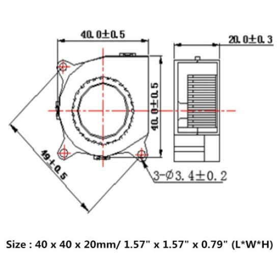 DC 12V 40x40mm Salyangoz Fan