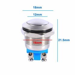 16mm Yuvarlak Kafa Metal Panel Buton