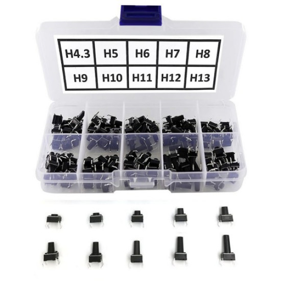 200 Adet 6x6mm Tact Buton Set