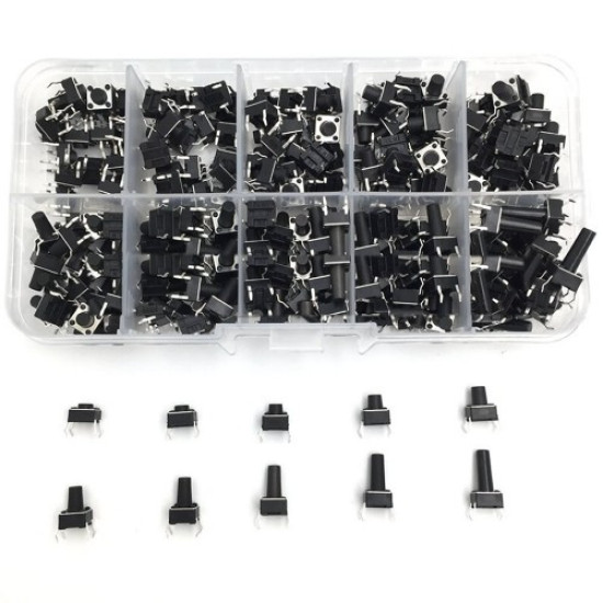 200 Adet 6x6mm Tact Buton Set