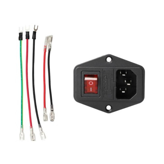 Kablolu 220V Power Soketi Erkek Anahtarlı