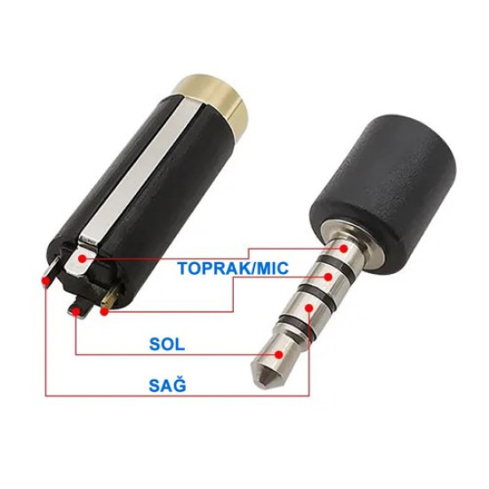 3.5mm Dişi Ses Soketi