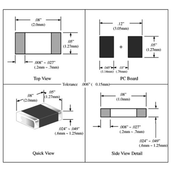 0805 Smd Kapasitör Set 16 Tip 320 Parça