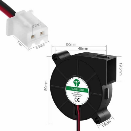 5015 12V DC Salyangoz Fan