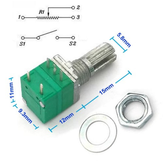 50kohm Potansiyometre B50K 5 Pin