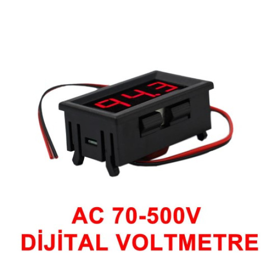 0.56' AC 70-500V Dijital Kırmızı Voltmetre