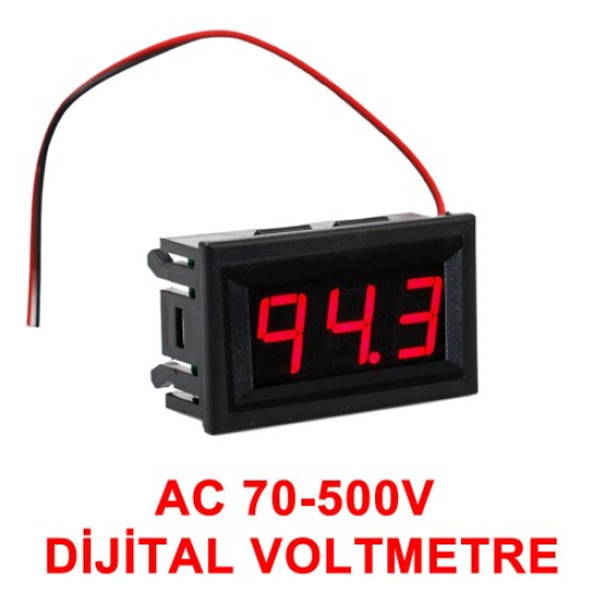 0.56' AC 70-500V Dijital Kırmızı Voltmetre
