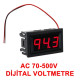 0.56' AC 70-500V Dijital Kırmızı Voltmetre