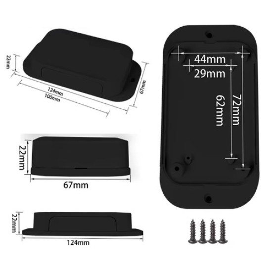AK-W-67 100x67x22mm Plastik Kutu Siyah