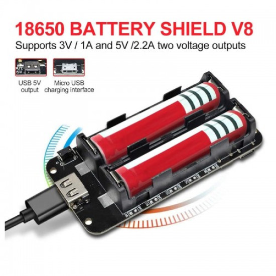 2x 18650 Pil Şarj Kartı V8