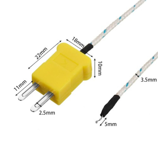 K-type TP-01 Thermocouple Sıcaklık Sensörü 1 Metre
