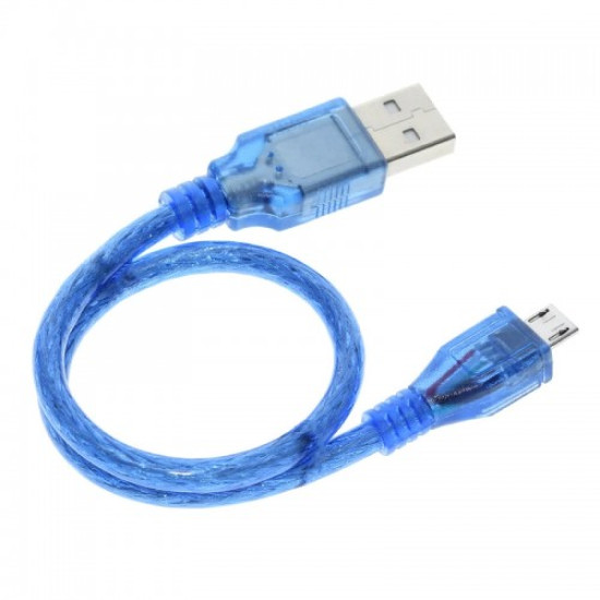30cm Micro Usb Kablo Mavi