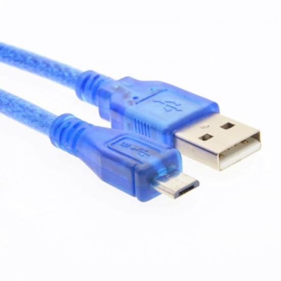 30cm Micro Usb Kablo Mavi