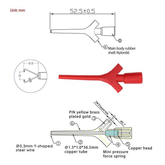 Kanca Tip Test Prob Çifti 2mm