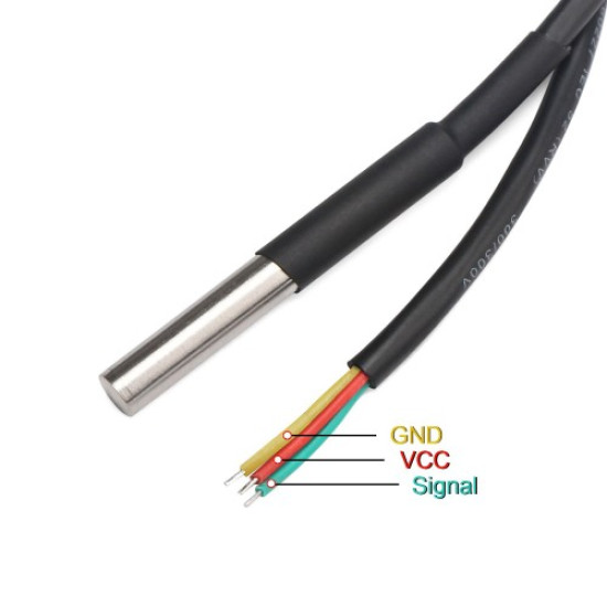 DS18B20 3 Metre Kablolu Su Geçirmez